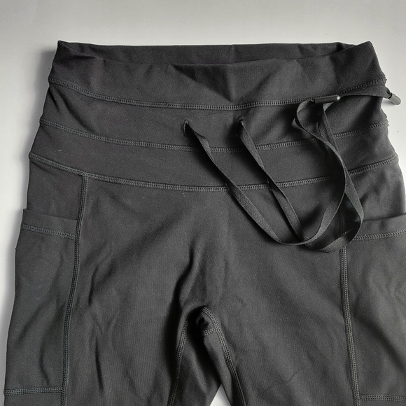 POPFLEX Black Leggings with Drawstring and Pockets 25" Length - Picture 6 of 9